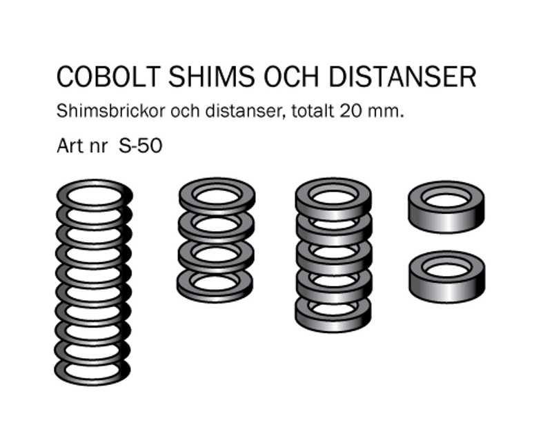 Cobolt Sats distansbrickor & shims