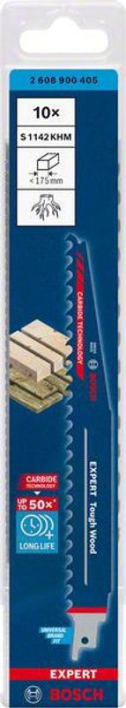 Bosch Expert ‘Tough Wood’ S 1142 KHM tigersågblad 225mm 10st CARBIDE