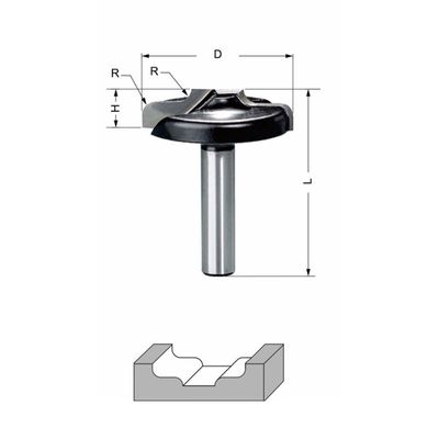 Delver Dekorfräs 35x9,5xR3.2x43,5 S=8
