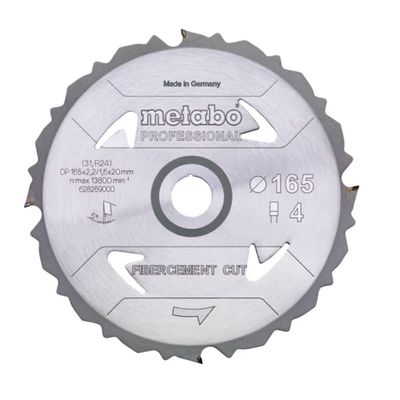 Metabo Sågblad Fibercement cut – professional 165x20 Z4 DFZ 5°