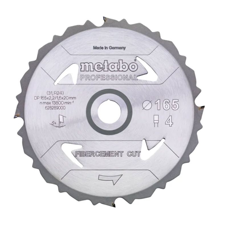 Metabo Sågblad Fibercement cut – professional 165x20 Z4 DFZ 5°