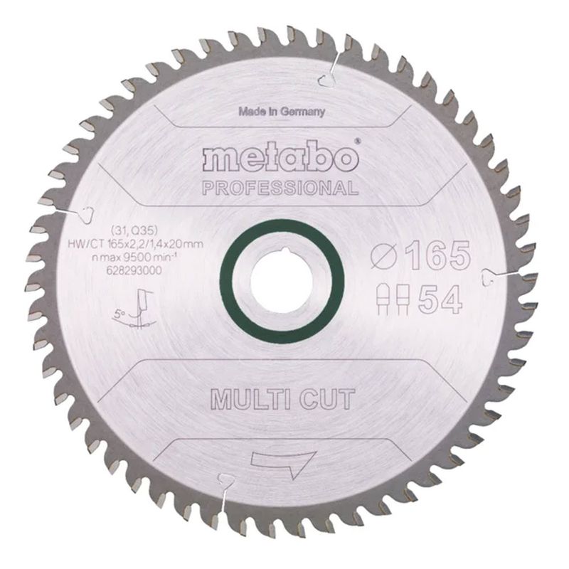 Metabo Sågblad Multi cut – professional 165x20 Z54 FZ/TZ 5°