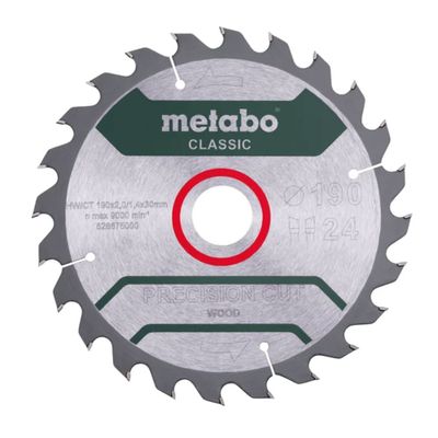 Metabo Sågblad Precision cut wood – classic 190x30 Z24 WZ 15°