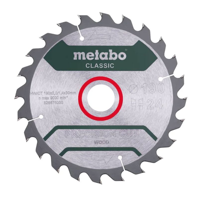 Metabo Sågblad Precision cut wood – classic 190x30 Z24 WZ 15°