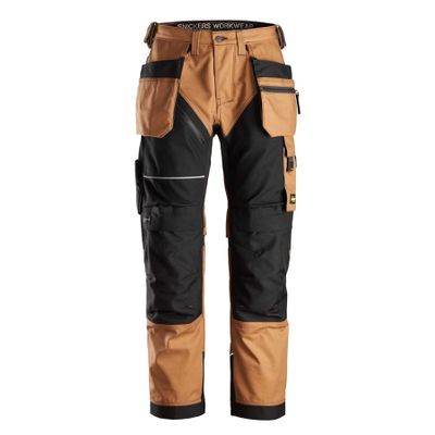 Snickers Arbetsbyxa canvas RW + HF Brun/Svart Stl: C56
