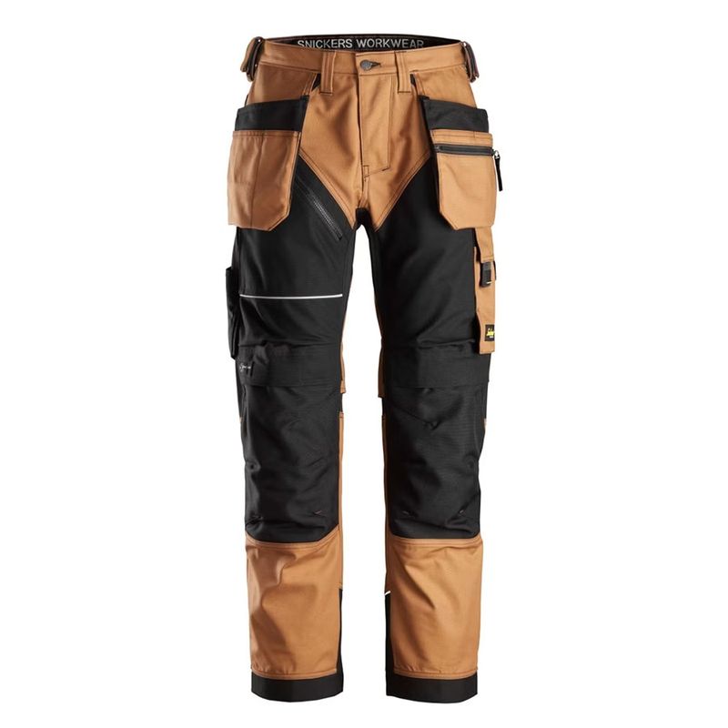 Snickers Arbetsbyxa canvas RW + HF Brun/Svart Stl: C56