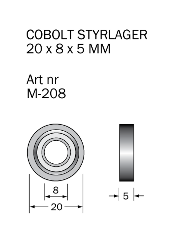 Cobolt Kullager 20 x 8 mm