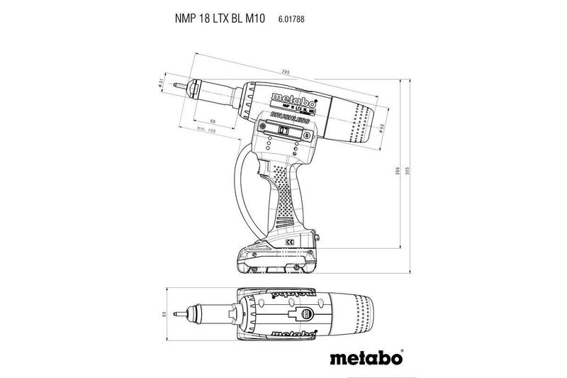 Metabo NMP 18 LTX BL M10 Nitpistol batteridriven 18V METABOX (utan batterier)