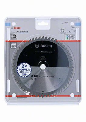 Bosch Standard for Aluminium cirkelsågklinga för sladdlösa sågar 184x16 mm T56