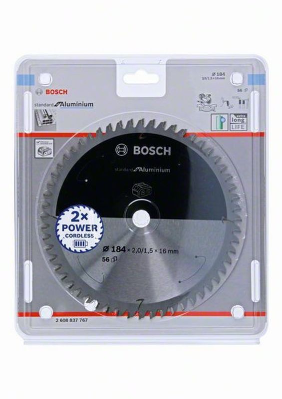 Bosch Standard for Aluminium cirkelsågklinga för sladdlösa sågar 184x16 mm T56