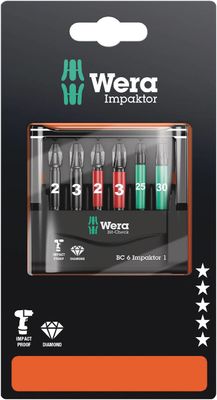 Wera Bitssats Bit-Check 6 Impaktor 1
