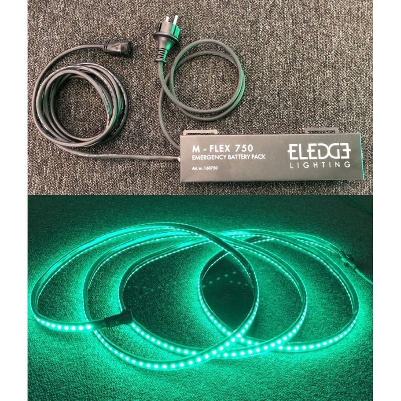 Eledge Nödljuspaket Med Batteri & Grön LED-slinga