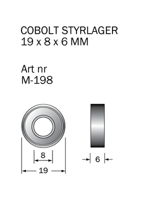 Cobolt Kullager 19 x 8 mm