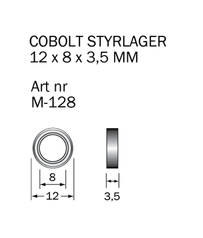 Cobolt Kullager 12 x 8 mm