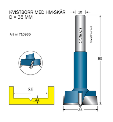 Cobolt HM Kvistborr D35 S10 TL90