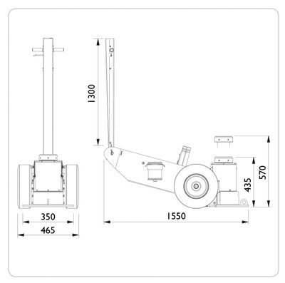 AC Hydraulic domkraft lufthydraulisk 100-IL 100 ton 435-570 mm