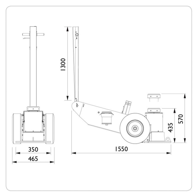 AC Hydraulic domkraft lufthydraulisk 100-IL 100 ton 435-570 mm