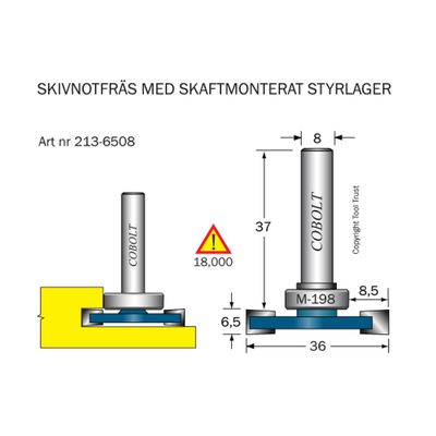 Cobolt Skivnotfräs L=6,5, F=8,5 /D36
