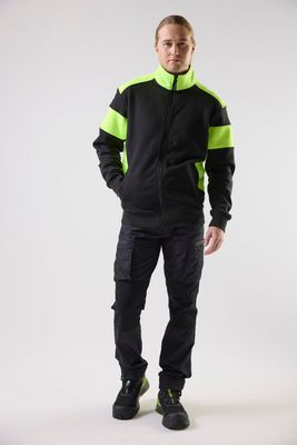 Top Swede Sweatshirt helzip 223 svart/gu XXL