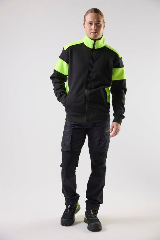 Top Swede Sweatshirt helzip 223 svart/gu XXL