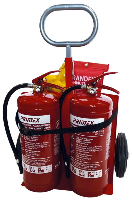 Gelins-KGK brandsläckarkärra heta arbeten komlett med 2ST 6 kg pulver