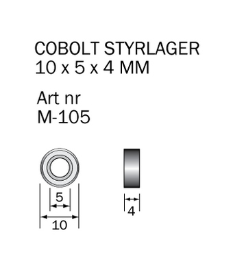 Cobolt Kullager 10 x 5 mm