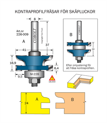 Cobolt Kontraprofilfräs D=41 Not=64