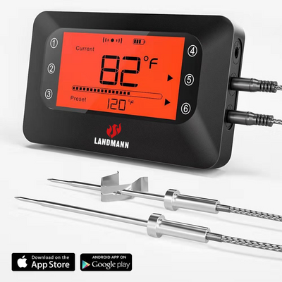 Landmann Smarttermometer med bluetooth, Belyst LCD display