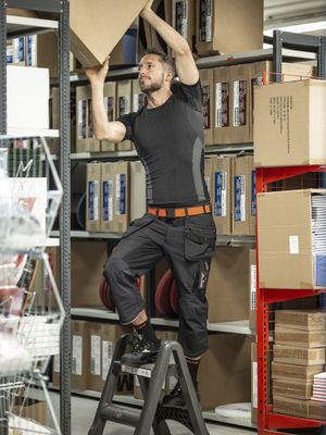 Jobman 2195 Piratbyxa Mörkgrå/Svart - Slitstark och Flexibel Arbetsbyxa