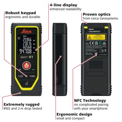Leica DISTO X1 Avståndsmätare ->100m