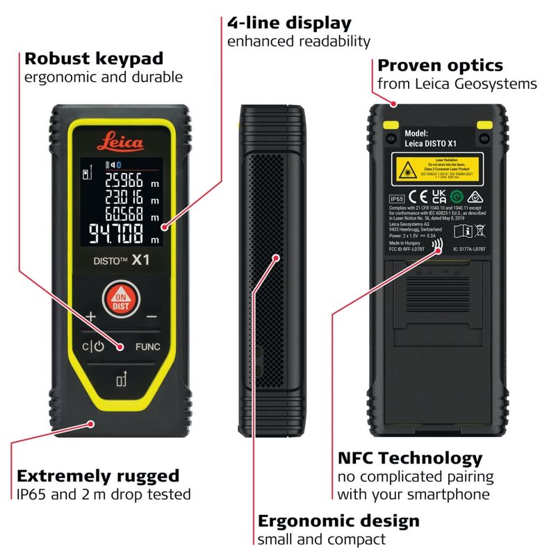 Leica DISTO X1 Avståndsmätare ->100m