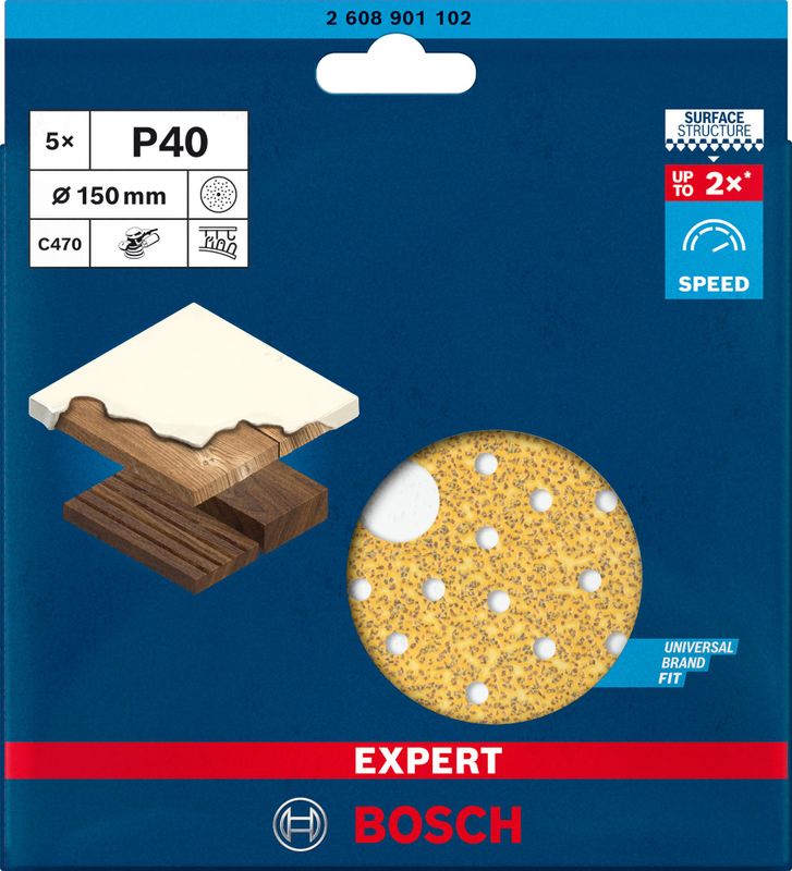 Bosch Expert C470 slippapper med multihål för excenterslipar 150mm för trä och trä med färg