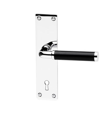 Habo Dörrhandtag 383 Långskylt Krom/Svart SB