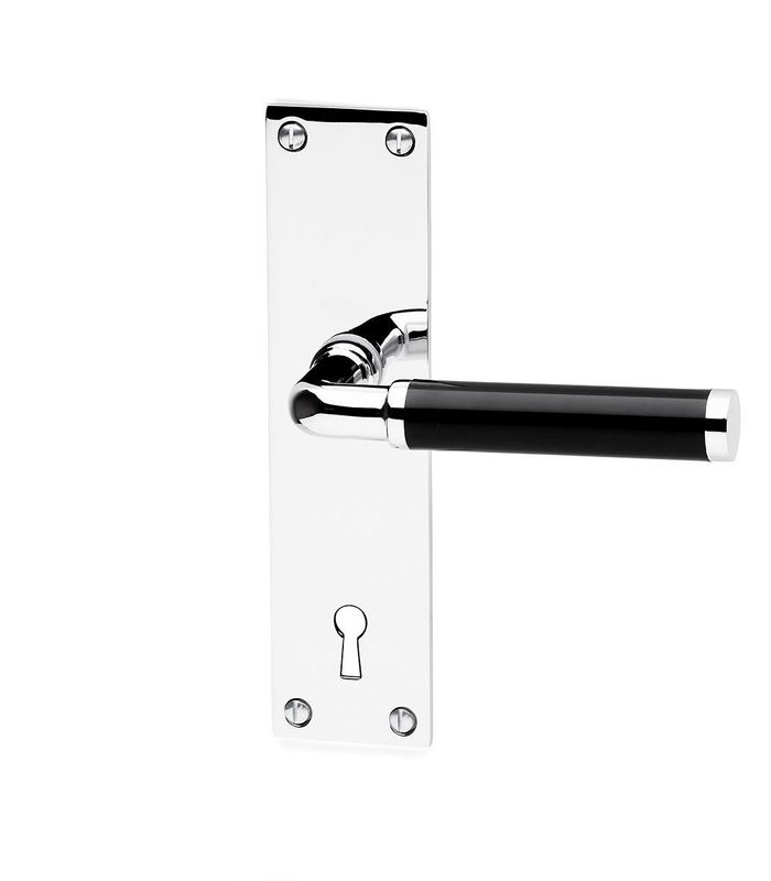 Habo Dörrhandtag 383 Långskylt Krom/Svart SB