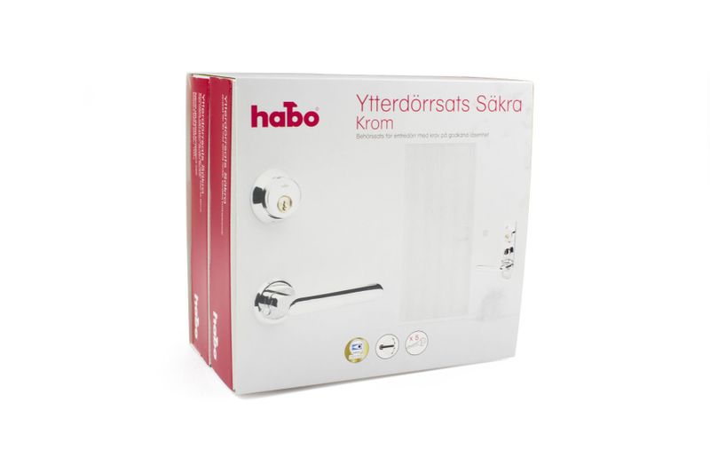 Habo Ytterdörrsats Säkra Exkl Låshus LL Krom