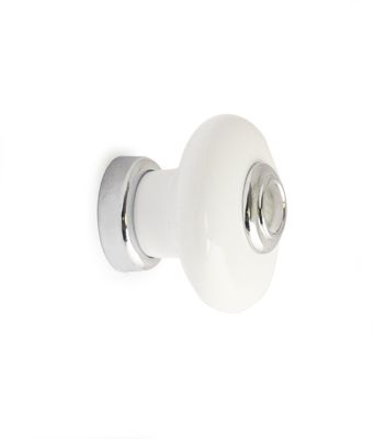 Habo Knopp Erik Porslin Vit/krom SB