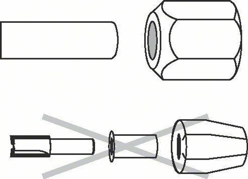 Bosch Spänntång m. mutter 1/2" (GMF/GOF)