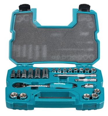 Makita B-65573 Hylsnyckelsats 3/8" 23-delar, korta & långa hylsor