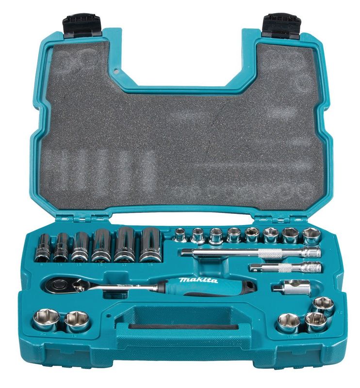 Makita B-65573 Hylsnyckelsats 3/8" 23-delar, korta & långa hylsor
