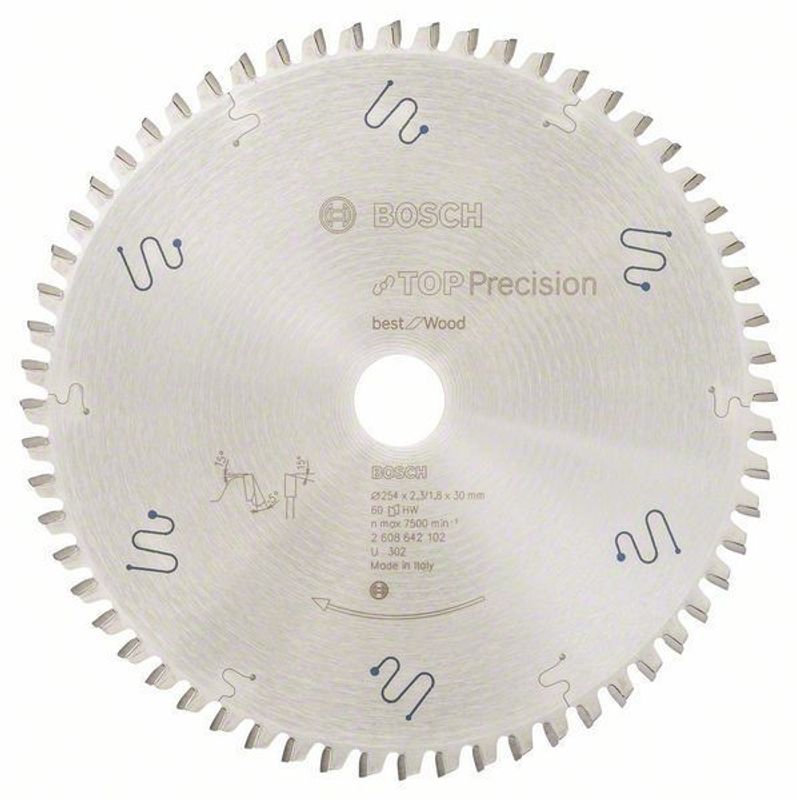 Bosch Sågklinga 254mm 60T Top-Precision (Fina snitt)