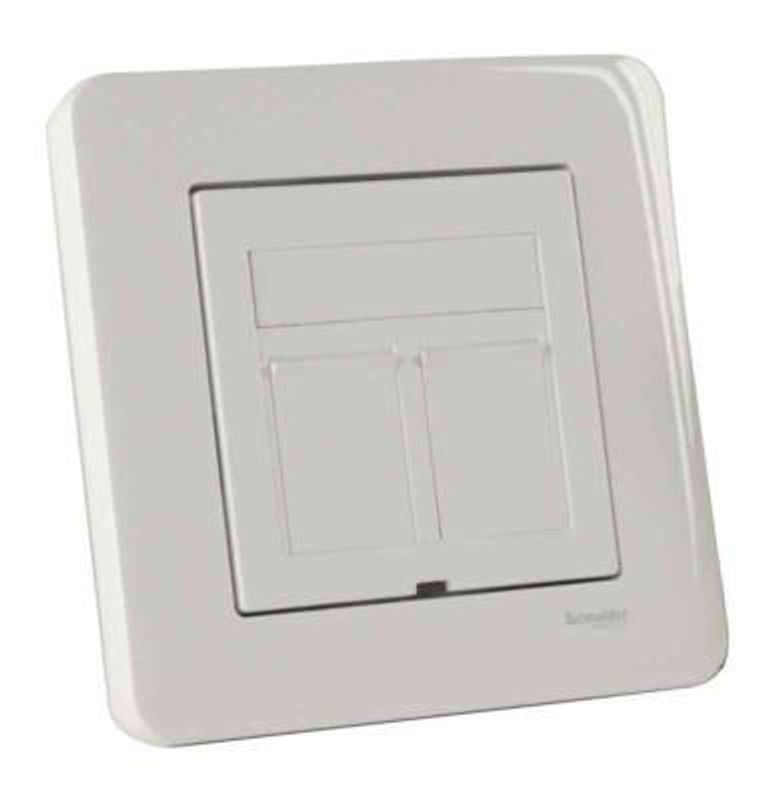 data tele uttag utp 2x8 exxact kat 6 vit blister