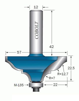 Cobolt Profilfräs D=57 R1=127 R2=7