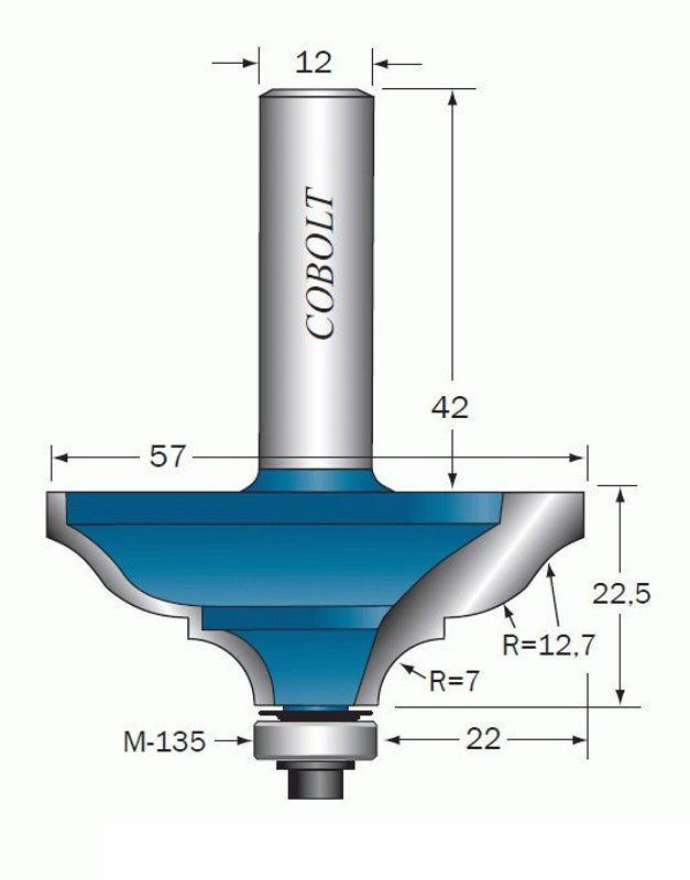 Cobolt Profilfräs D=57 R1=127 R2=7