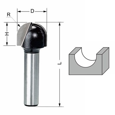 Delver Hålkälsfräs 30×R15×20 S=8
