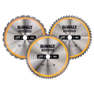 DeWalt DT1964 Sågbladspaket 305mm (1x24T 1x48T) 1x60T