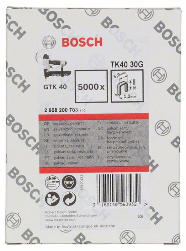 Bosch Klammer 1,2mm x 30mm (5000st)