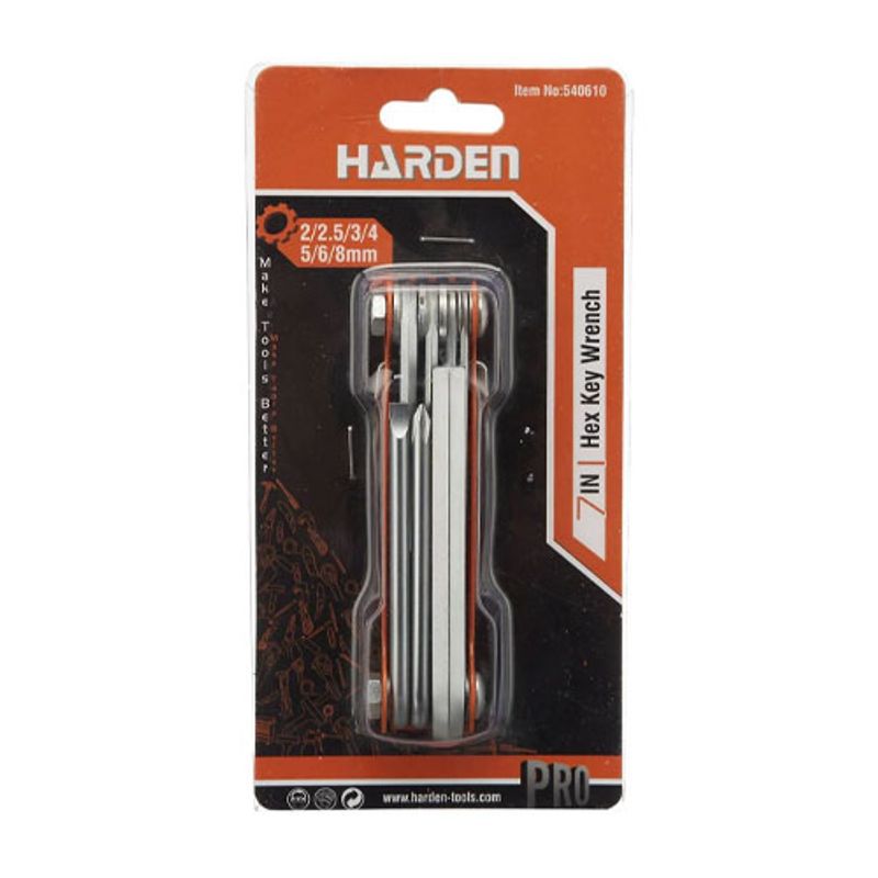 Harden Sexkantnyckel 7-delar 1,5-6mm