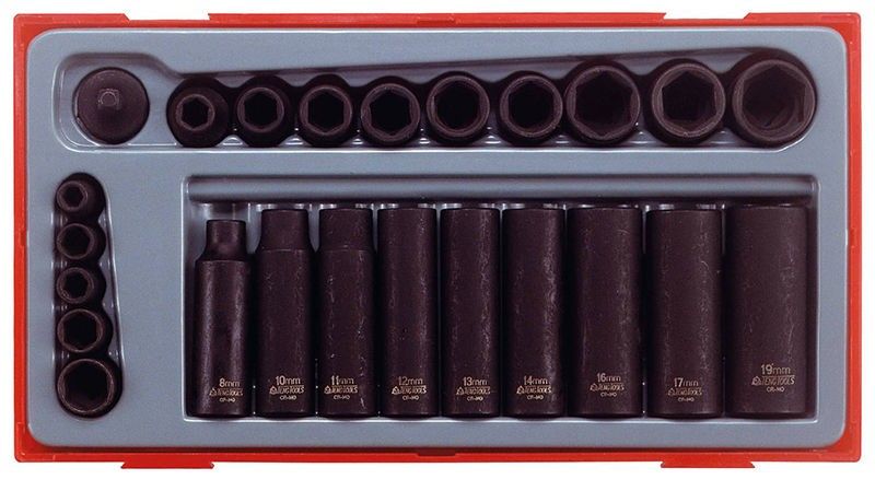 Teng Tools TT9024 Krafthylssats 1/4" & 3/8" 24-delar