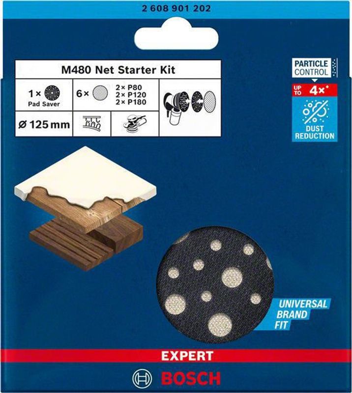 Bosch Expert M480 startsats för excenterslipar, 125 mm, 7 st.