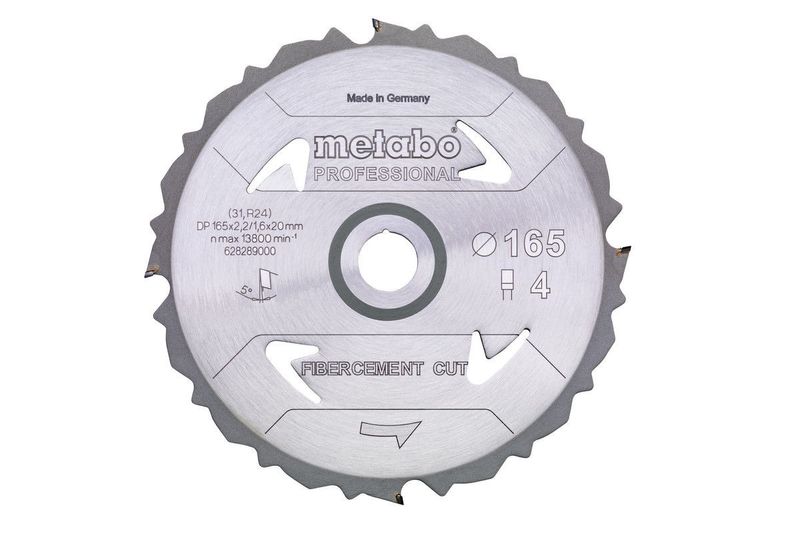 Metabo sågblad ”Fibercement cut – professional” 165 x 20 Z4 DFZ 5°